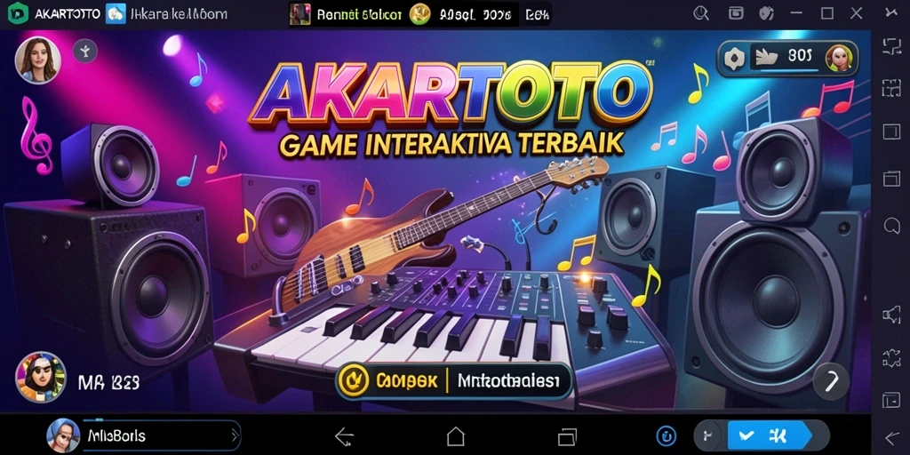 Tangkapan layar gameplay AKARTOTO yang menampilkan aksi seru bermain musik.
