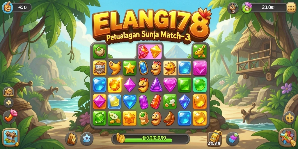 Screenshot menampilkan gameplay seru dari ELANG178 dalam kategori Match-3.