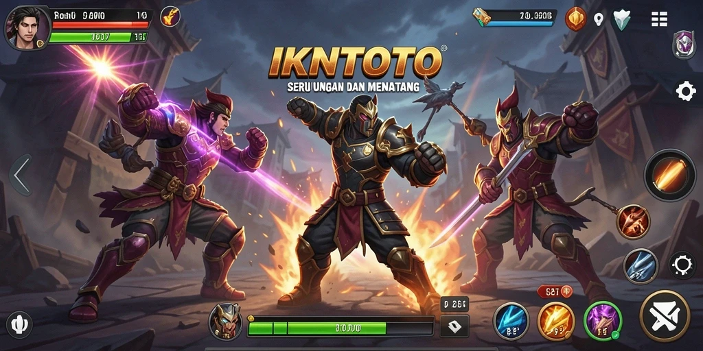 Tangkapan layar permainan IKNTOTO dengan aksi pertarungan yang mendebarkan.