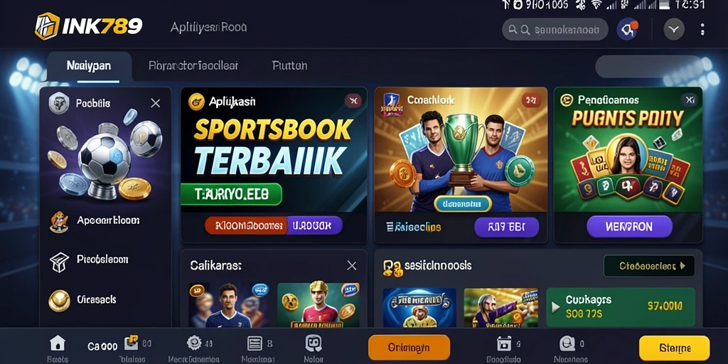 Screenshot utama INK789 menampilkan tampilan taruhan olahraga yang menarik.