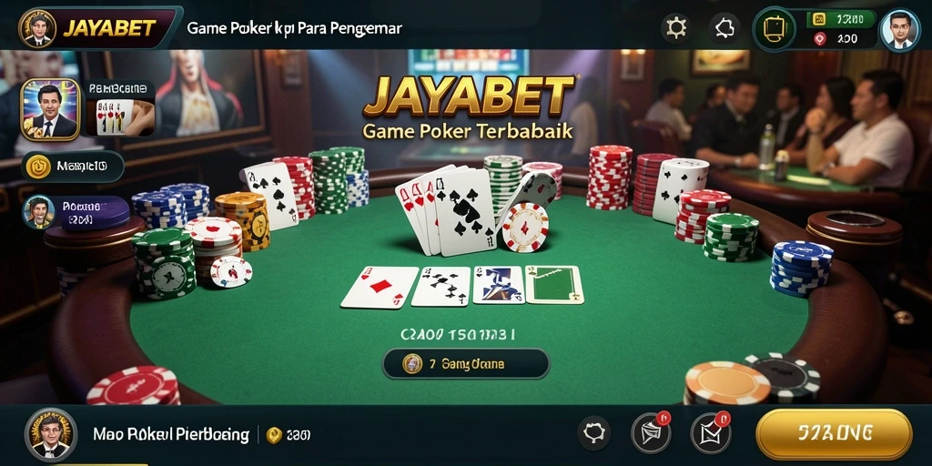 Screenshot gameplay JAYABET menampilkan aksi poker yang mendebarkan.