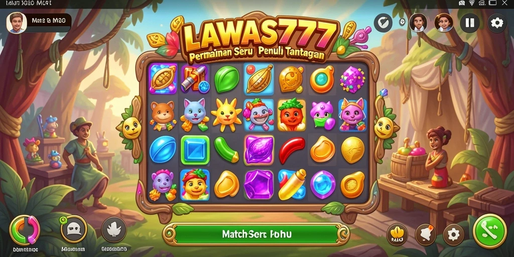 Tangkapan layar LAWAS777 menampilkan gameplay menarik dari puzzle Match-3.