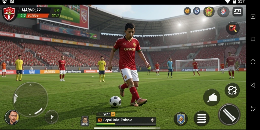 Tampilan gameplay menarik dalam MARVRL77 saat mencetak gol.