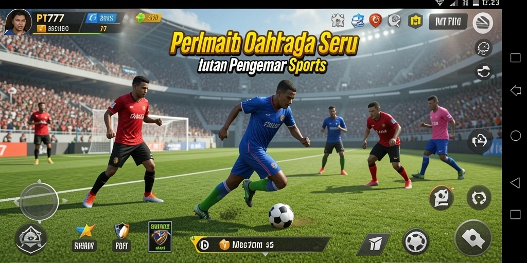 Screenshot PT777 menampilkan gameplay yang seru dalam pertandingan olahraga.