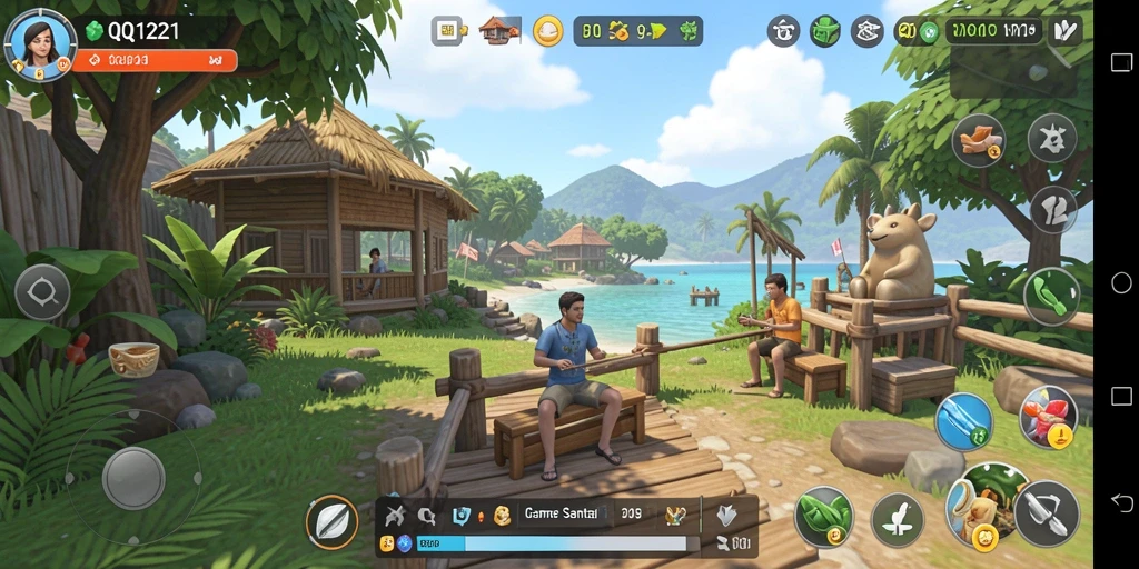 Gameplay QQ1221 yang menyenangkan dan penuh warna.