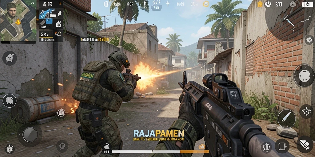 Gameplay intens RAJAPAMEN dengan pertempuran seru.