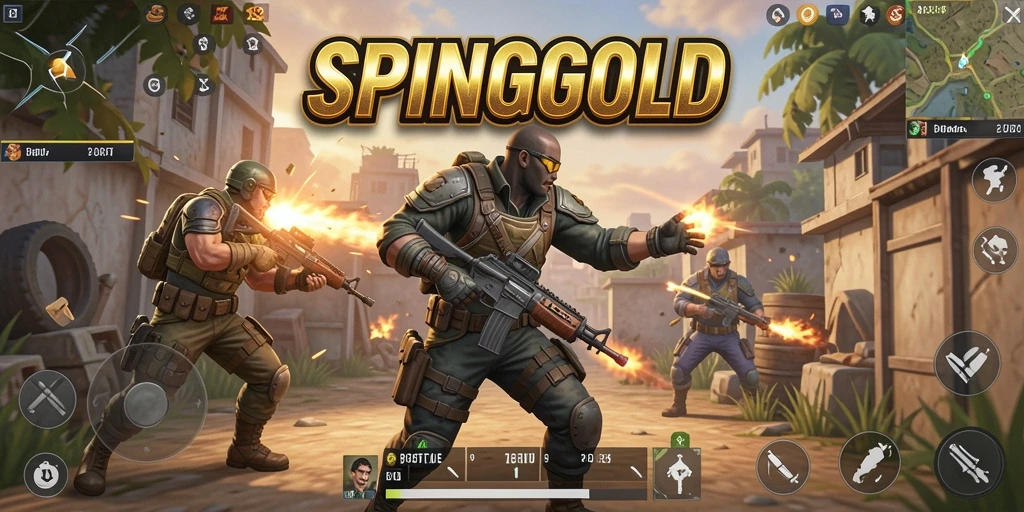 Tampilan gameplay SPINGOLD yang menegangkan dan kompetitif.