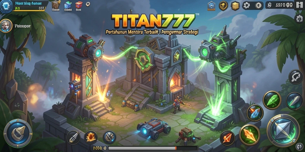 Tampilan menarik dari gameplay Tower Defense TITAN777 yang mendebarkan.